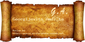 Georgijevits Amáta névjegykártya